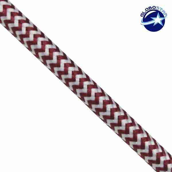 Στρογγυλό Υφασμάτινο Καλώδιο 2 x 0.75mm² Dublo Άσπρο Κόκκινο GloboStar 80004