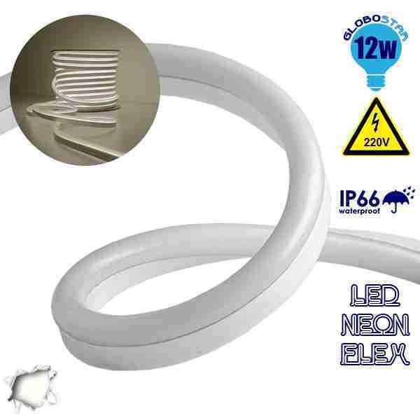LED NEON FLEX 230 Volt Λευκό Ημέρας IP66 Dimmable GloboStar 22506