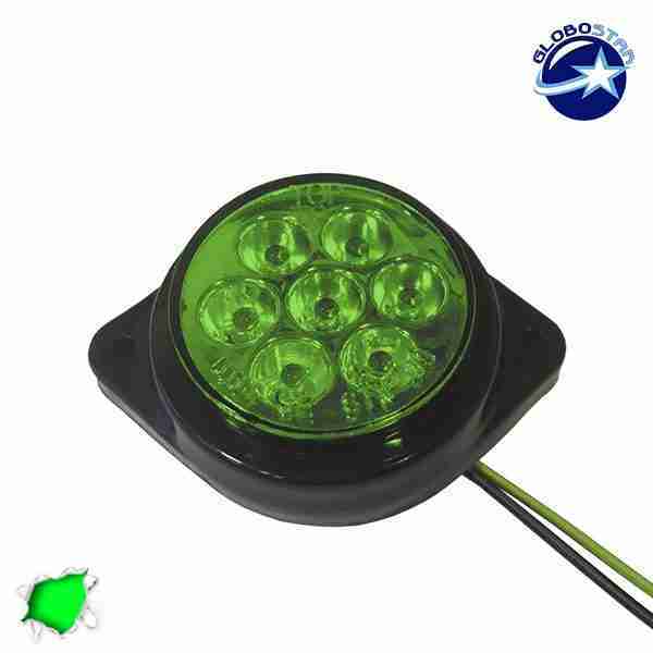 LED Πλευρικά Φώτα Όγκου Φορτηγών BULLET IP66 7 SMD 24 Volt Πράσινο GloboStar 75487