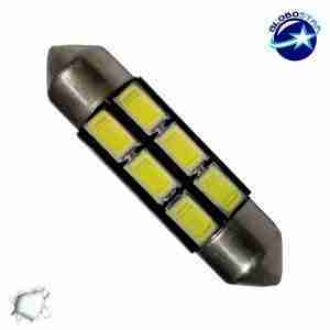 Σωληνωτός LED PCB 36mm με 6 SMD 5630 Samsung Chip Λευκό 6000k GloboStar 40180