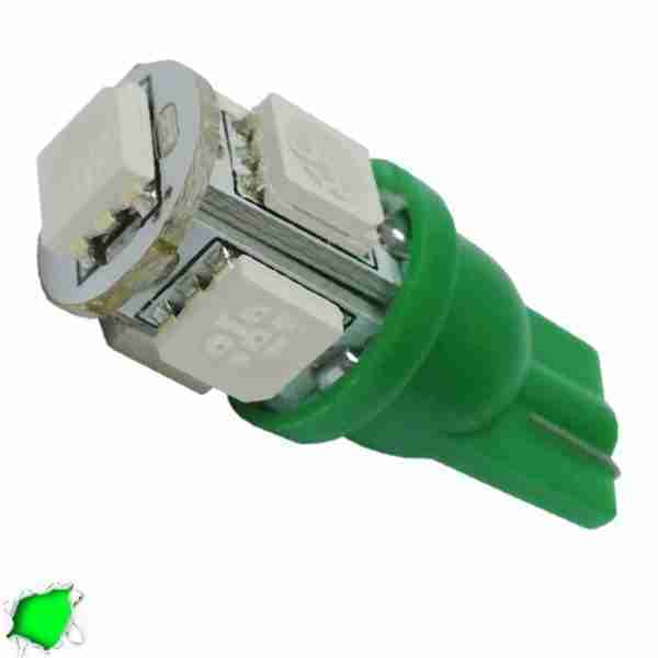 Λαμπτήρας LED T10 με 5 SMD 5050 Πράσινο GloboStar 90352
