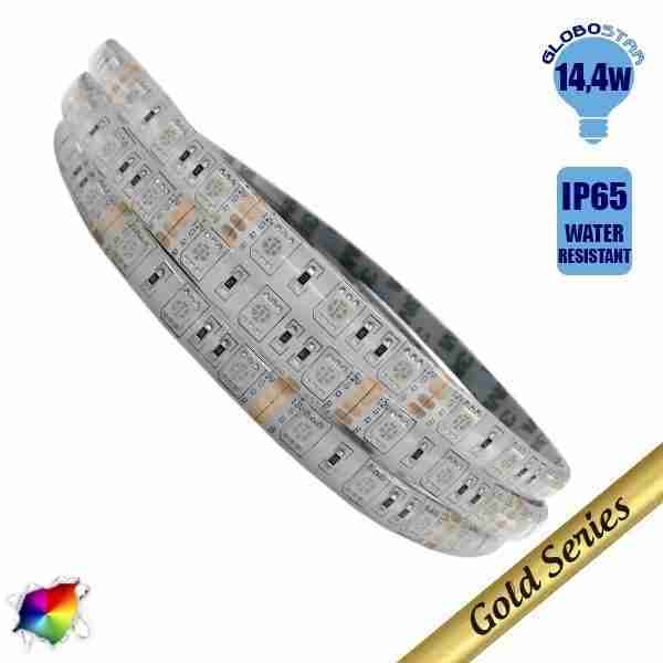 Ταινία LED 14.4 Watt 12 Volt RGB IP65 Αδιάβροχη GloboStar 56250