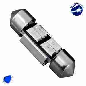 Σωληνωτός LED 31mm Can Bus με 4 SMD 5630 Μπλε GloboStar 40154