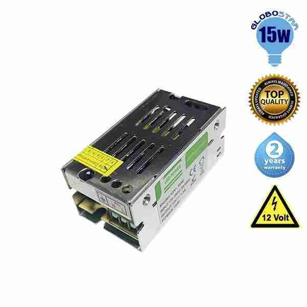Τροφοδοτικό 15 Watt 12 Volt DC Ρυθμιζόμενο GloboStar 74550