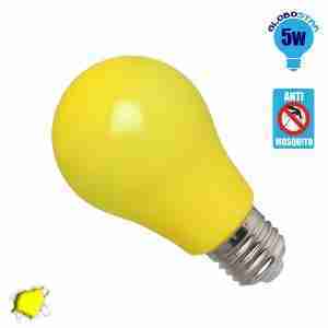 Γλόμπος LED A60 με βάση E27 5 Watt 230v Κίτρινο Εντομοαπωθητικός GloboStar 64000