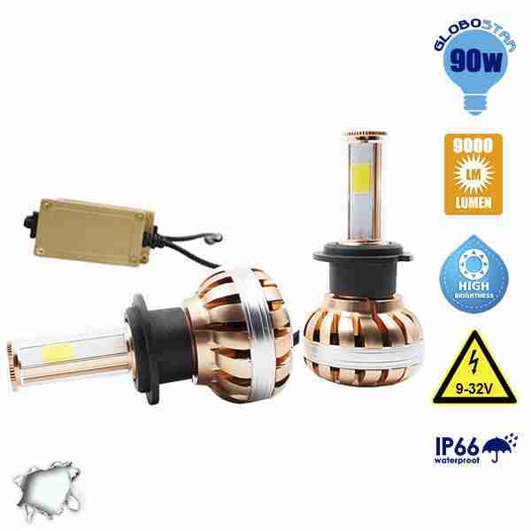 LED HID KIT H7 45 Watt 4500 Lumen 9-32 Volt DC 6000k GloboStar 99703