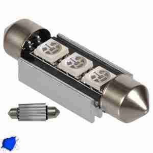 Σωληνωτός LED 39mm Can Bus με 3 SMD Μπλε GloboStar 51650