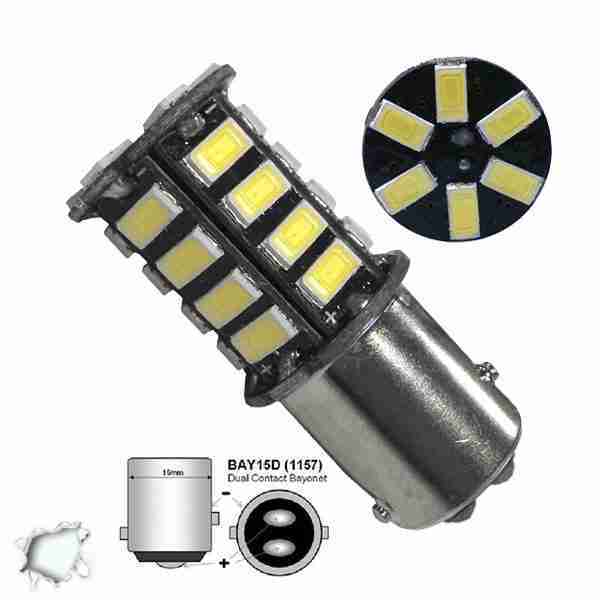 Λαμπτήρας LED 1157 30 SMD 5630 Ψυχρό Λευκό GloboStar 77379