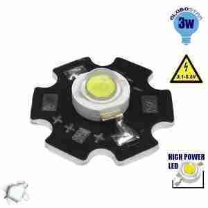 Υψηλής Ισχύος Led 3 Watt Star Ψυχρό Λευκό GloboStar 66830