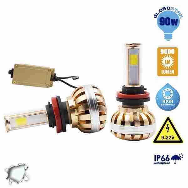 LED HID KIT H9 45 Watt 4500 Lumen 9-32 Volt DC 6000k GloboStar 99707