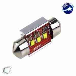 Σωληνωτός LED 39mm Can Bus με 3 CREE LED Ψυχρό Λευκό GloboStar 40171