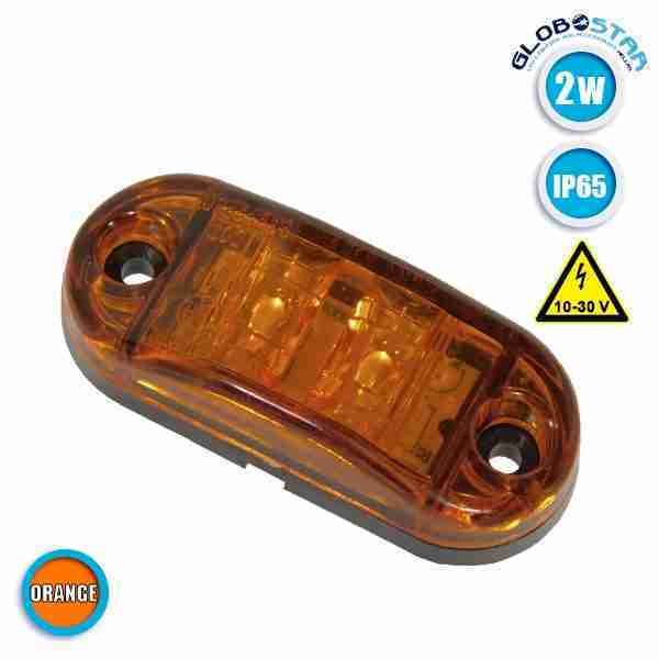 Πλευρικό LED Όγκου - Flash 10-30 Volt Πορτοκαλί GloboStar 77488