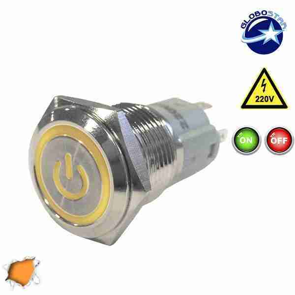 Διακοπτάκι LED ON/OFF 230 Volt Πορτοκαλί GloboStar 05044