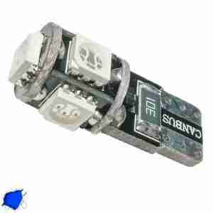 Λαμπτήρας LED T10 Can Bus με 5 SMD 5050 Μπλε GloboStar 25000