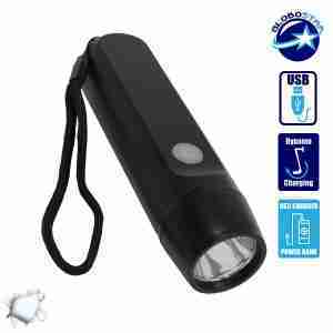 Αυτόνομος Φορητός Φακός USB LED με Δυναμό Φόρτισης και Μπαταρίες GloboStar 07019
