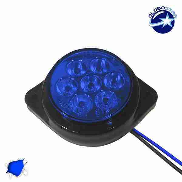 LED Πλευρικά Φώτα Όγκου Φορτηγών BULLET IP66 7 SMD 24 Volt Μπλε GloboStar 75488