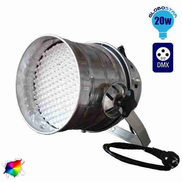 LED PAR Κεφαλή 177 LED RGB DMX 512 Silver Body GloboStar 51118