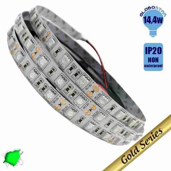Ταινία LED 14.4 Watt 12 Volt Πράσινο IP20 GloboStar 93240
