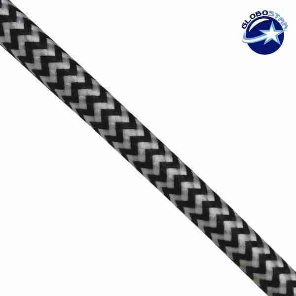 Στρογγυλό Υφασμάτινο Καλώδιο 2 x 0.75mm² Dublo Άσπρο Μαύρο GloboStar 80015