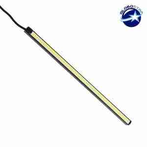 Μονή LED DRL Μπάρα Στεγανή Αλουμινίου με COB LED 6 Watt 6000k GloboStar 77363