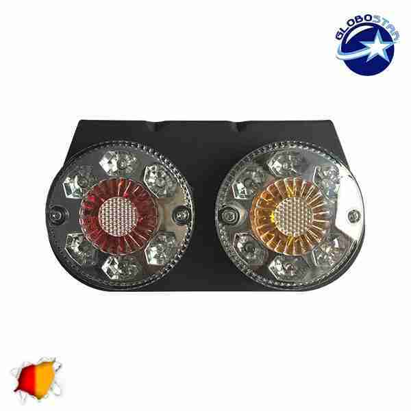 876ef8 Globostar led round side lights 2 lights red orange