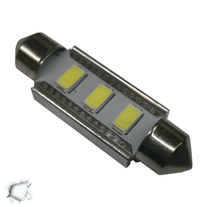 Σωληνωτός LED 42mm Can Bus με 3 SMD 5630 Samsung Chip Ψυχρό Λευκό GloboStar 77383