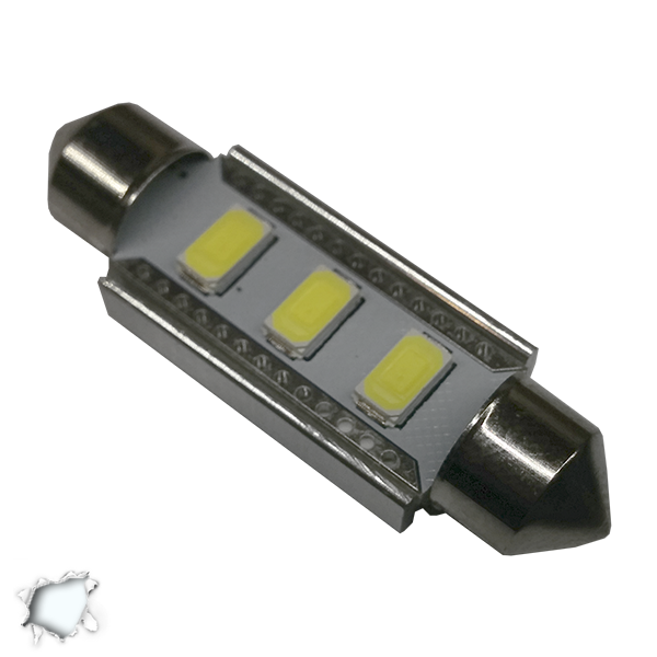 Σωληνωτός LED 42mm Can Bus με 3 SMD 5630 Samsung Chip Ψυχρό Λευκό GloboStar 77383