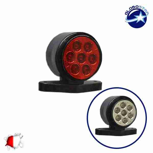 8c473d Globostar led round side lights 2 sides red white