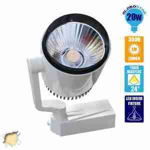 LED Φωτιστικό Spot Ράγας 20 Watt Θερμό Λευκό GloboStar 93015