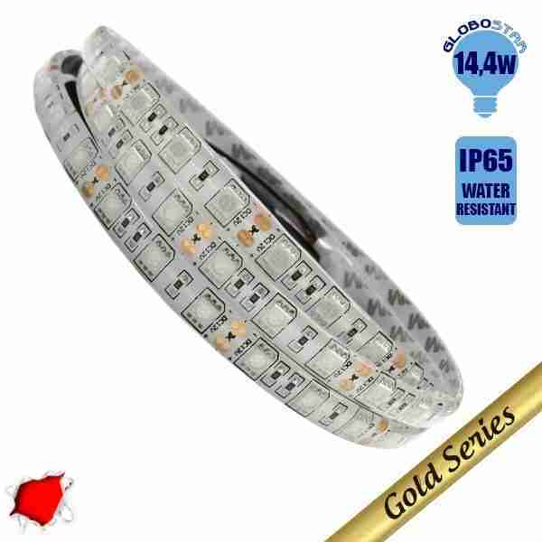 Ταινία LED 14.4 Watt 12 Volt Κόκκινο IP65 Αδιάβροχη GloboStar 27930
