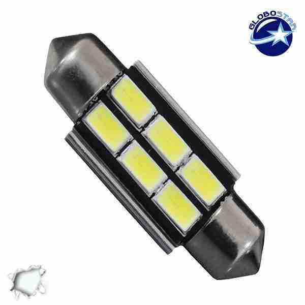 Σωληνωτός LED 42mm Can Bus με 6 SMD 5630 Ψυχρό Λευκό GloboStar 40165