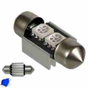 Σωληνωτός LED 31mm Can Bus με 2 SMD Μπλε GloboStar 41650