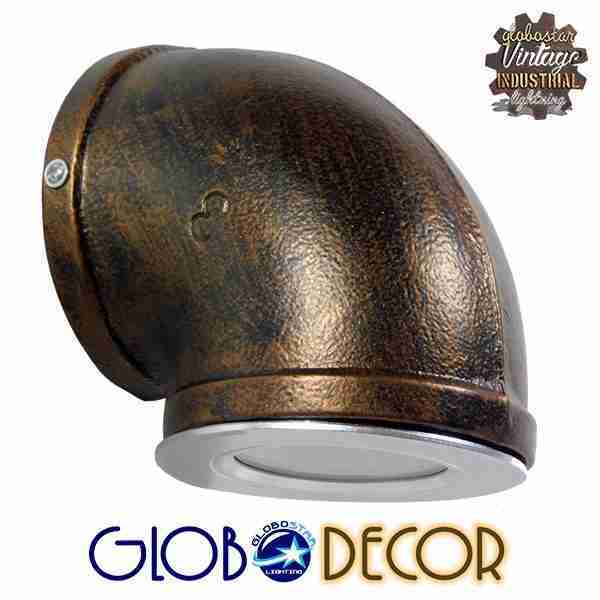 Vintage Industrial Φωτιστικό Τοίχου Απλίκα Μονόφωτο LED Μαύρο Σκουριά Μεταλλικό Φ11 GloboStar ANTHY 01104