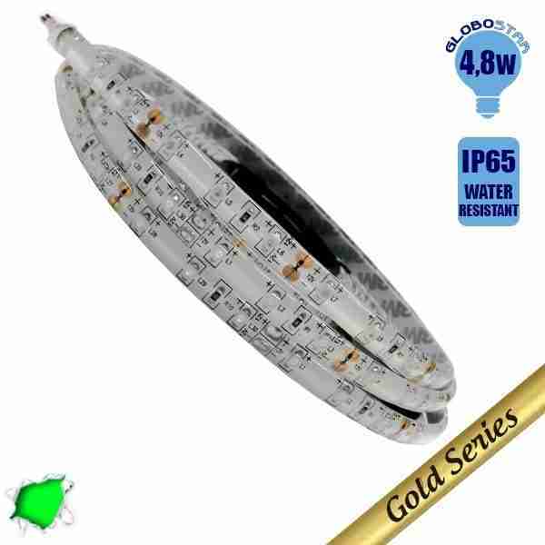 Ταινία LED 4.8 Watt 12 Volt Πράσινο IP65 Αδιάβροχη GloboStar 16630