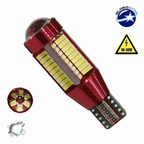 Λαμπτήρας LED T10 Can Bus με 78 SMD 4014 10-30v 6000k GloboStar 40192
