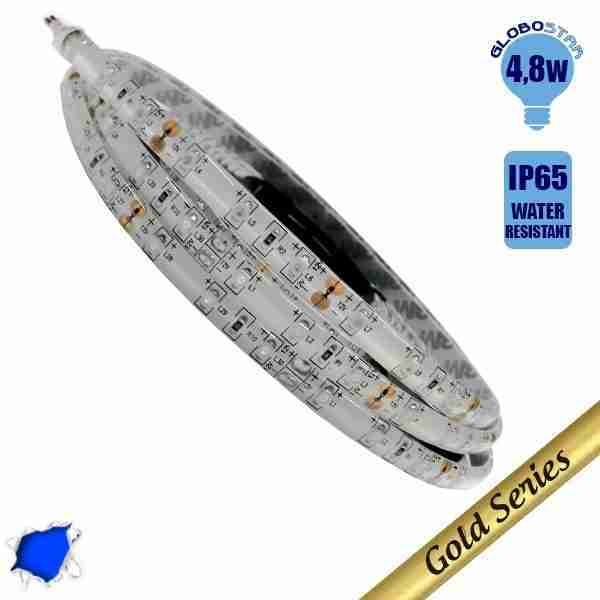 Ταινία LED 4.8 Watt 12 Volt Μπλε IP65 Αδιάβροχη GloboStar 62530
