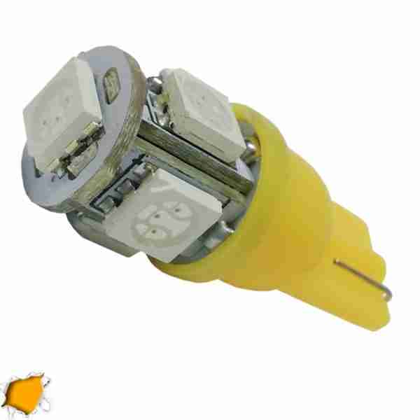 Λαμπτήρας LED T10 με 5 SMD 5050 Πορτοκαλί GloboStar 90350