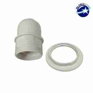 ΣΕΤ Ντουί E27 με Ροδέλα Πλαστικό Λευκό DIY GloboStar 90018