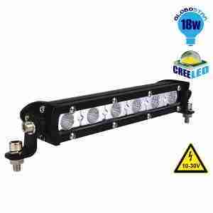 Μπάρα Φωτισμού LED Mini Slim 18 Watt 10-30 Volt DC Ψυχρό Λευκό GloboStar 05187