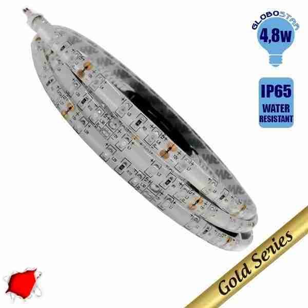 Ταινία LED 4.8 Watt 12 Volt Κόκκινο IP65 Αδιάβροχη GloboStar 52530