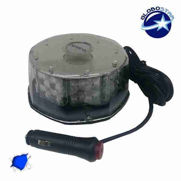 Φάρος Στρογγυλός Οροφής 40 Watt 10-30 Volt DC Μπλε με Μαγνήτη GloboStar 34232