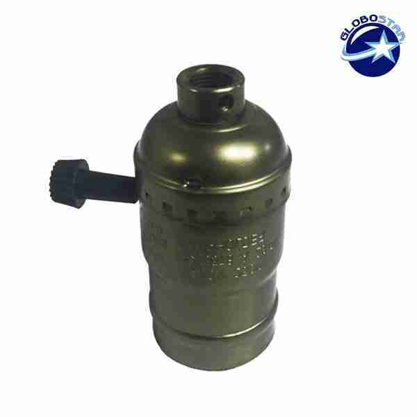 Vintage Industrial Retro E27 Μπρούτζινο Ματ Ντουί με Διακόπτη DIY GloboStar 90023