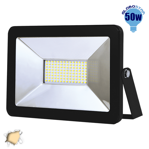 Προβολέας LED Slim Pad 50 Watt 230v Θερμό GloboStar 11119
