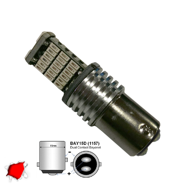 Λαμπτήρας 1157 45 SMD 4014 Can Bus 12v Κόκκινο GloboStar 04464