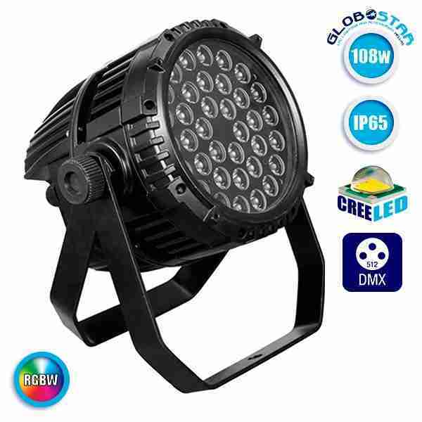 LED PAR Κεφαλή CREE 108 Watt RGBW WASH IP65 High Quality DMX512 GloboStar 51129