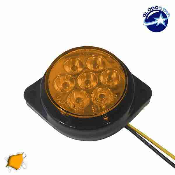 LED Πλευρικά Φώτα Όγκου Φορτηγών BULLET IP66 7 SMD 24 Volt Πορτοκαλί GloboStar 75489