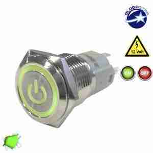 Διακοπτάκι LED ON/OFF 12 Volt DC Πράσινο GloboStar 05058