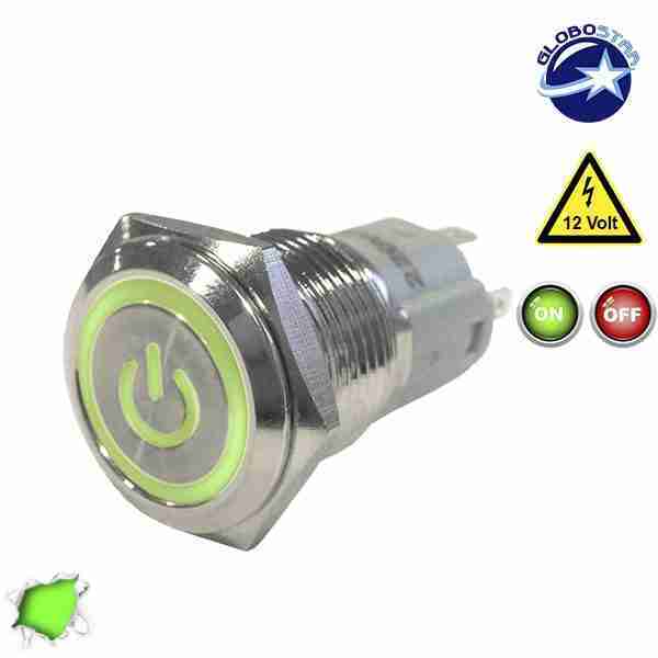 Διακοπτάκι LED ON/OFF 12 Volt DC Πράσινο GloboStar 05058