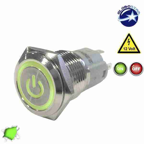 ad47ae Globostar on off push button switch green