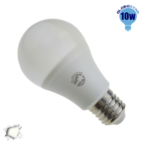 Γλόμπος LED A60 με βάση E27 10 Watt 230v Ημέρας GloboStar 01725